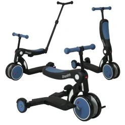 Draisienne évolutive 5 en 1 scootizz avec barre de poussée adulte bleu océan