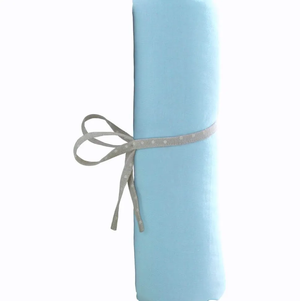 Drap housse bleu ciel 60 x 120 cm
