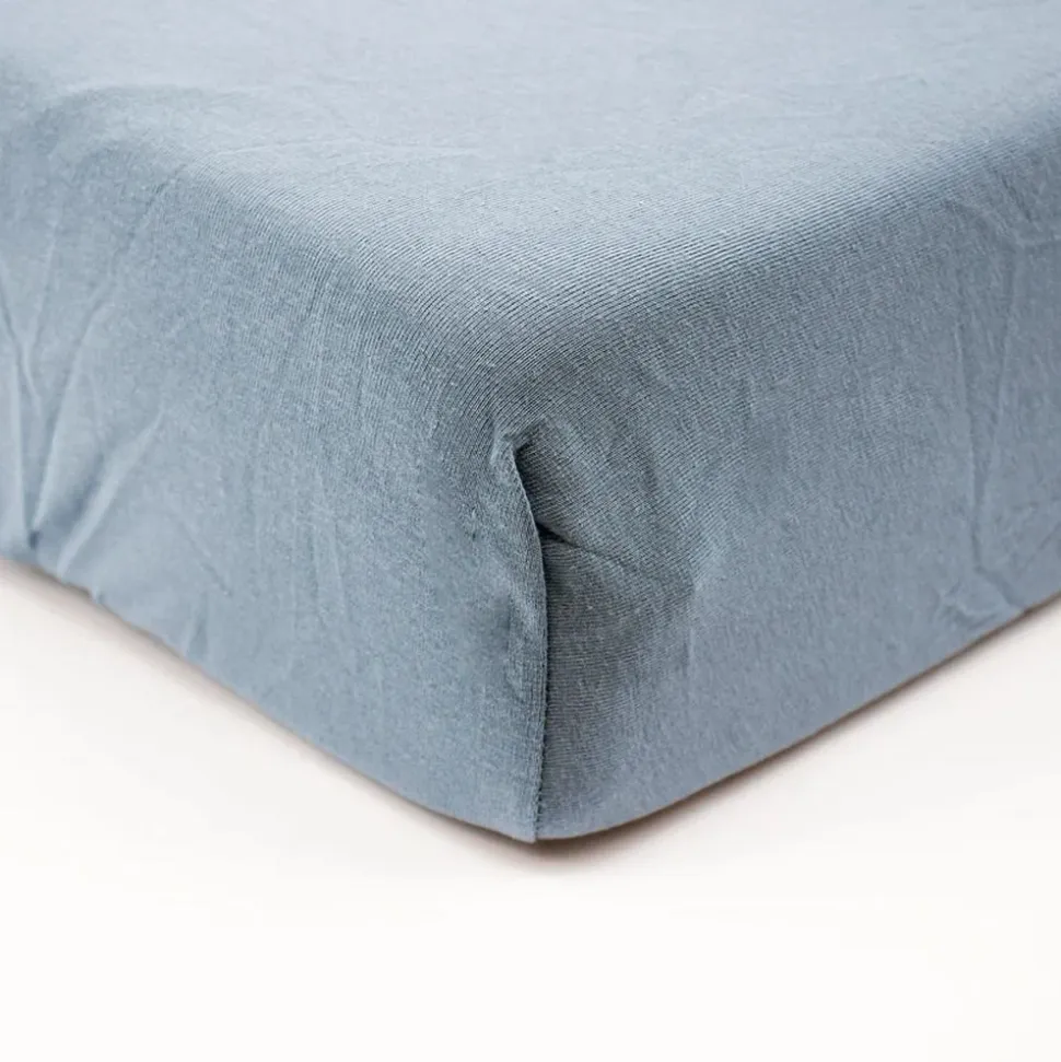 Drap housse bleu 70x140 cm jersey