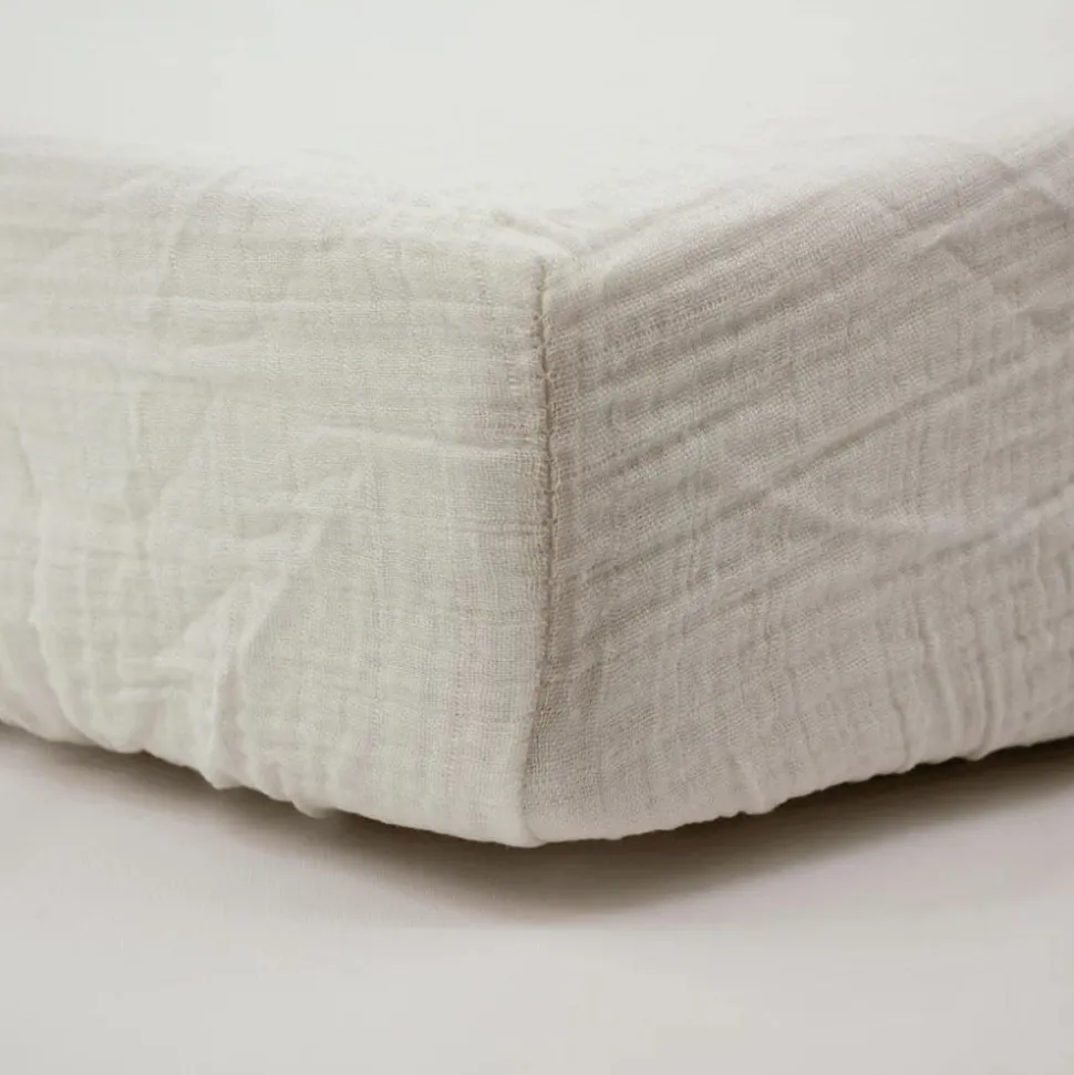 Drap housse ecru 70 x 140 cm double gaze