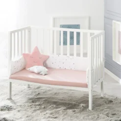 Drap-housse en jersey 40x90cm - 45x90cm lil planet rose/mauve