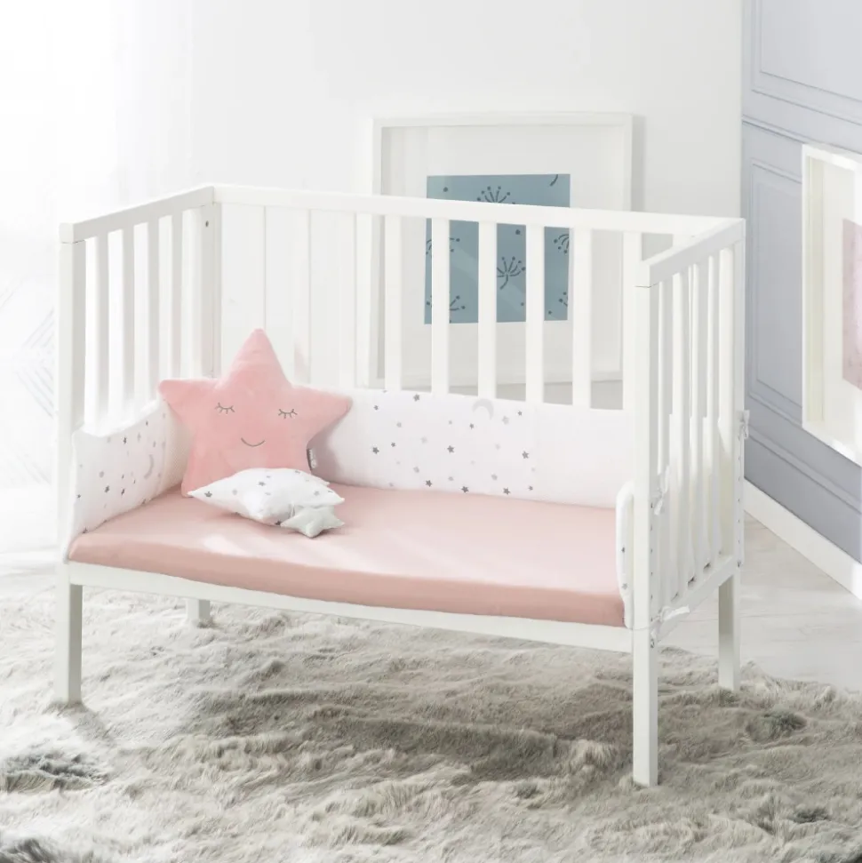Drap-housse en jersey 40x90cm - 45x90cm lil planet rose/mauve