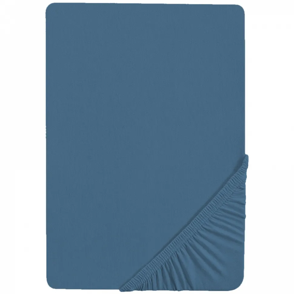 Drap-housse en jersey 40x90cm - 45x90cm seashells indigo