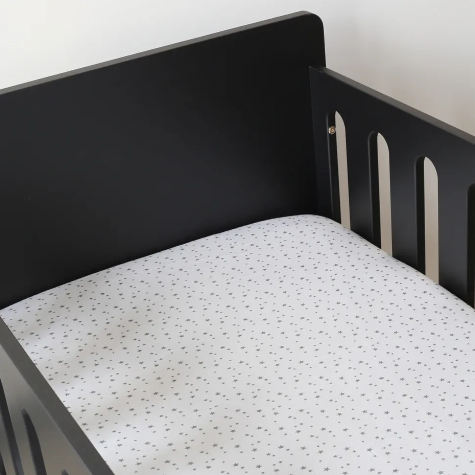 Drap housse 70*140 - etoiles blanc
