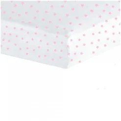Drap housse 70*140 - etoiles rose