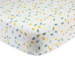 Drap housse feuilles 60 x 120 cm