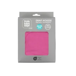 Drap housse framboise 60 x 120 cm