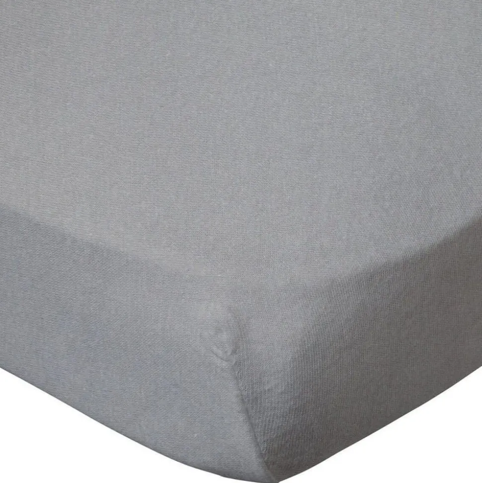 Drap housse gris 60x120 cm jersey