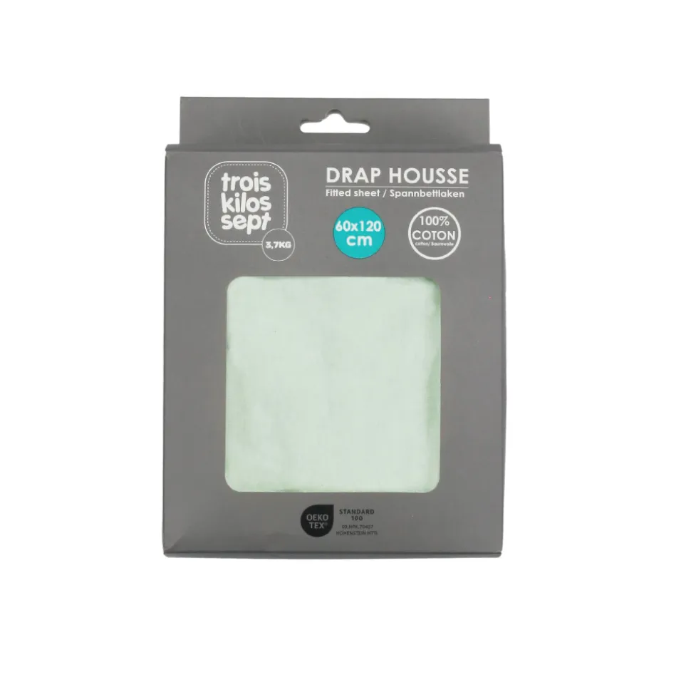 Drap housse jade 70 x 140 cm