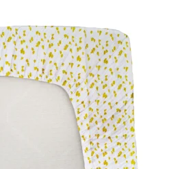 Drap housse jersey imprime 60 x 120 cm honey moon - savane
