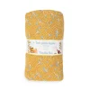 Drap housse lit bébé 70 x 140 cm trois petits lapins - ocre imprimé