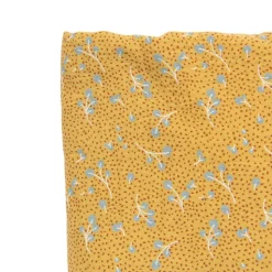 Drap housse lit bébé 70 x 140 cm trois petits lapins - ocre imprimé