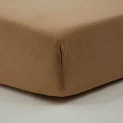 Drap housse noix de pécan 70x140 cm jersey