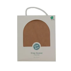 Drap housse noix de pécan 70x140 cm jersey