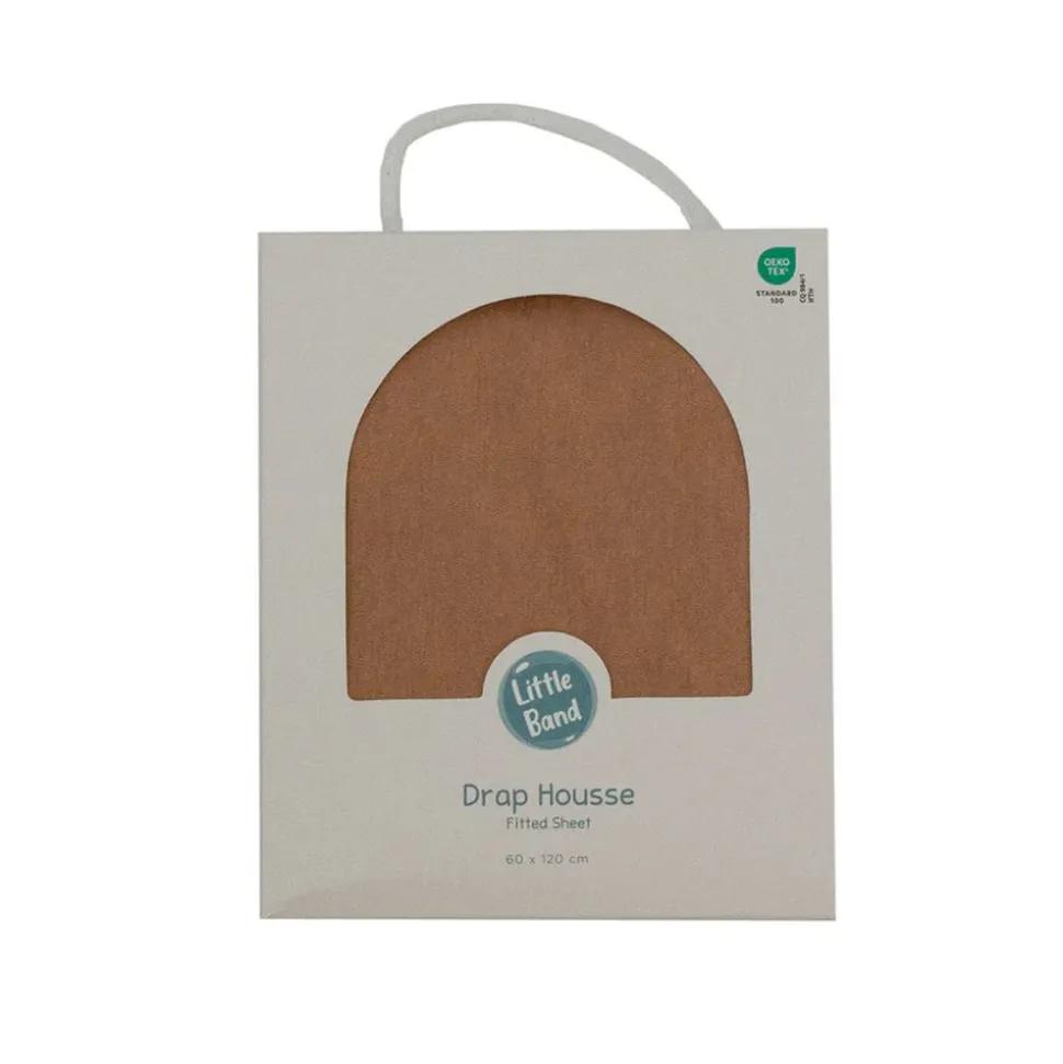 Drap housse noix de pécan 70x140 cm jersey