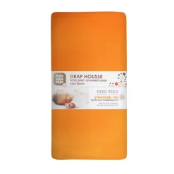 Drap housse orange 40 x 80 cm