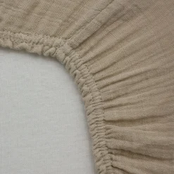 Drap housse taupe 70 x 140 cm double gaze