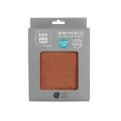 Drap housse terracotta 60 x 120 cm