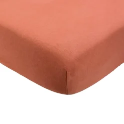 Drap housse terracotta 60 x 120 cm