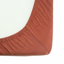 Drap housse terracotta 60 x 120 cm