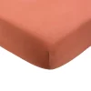 Drap housse terracotta 70 x 140 cm
