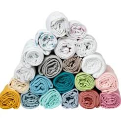 Drap housse vert mousse 70x140 cm jersey