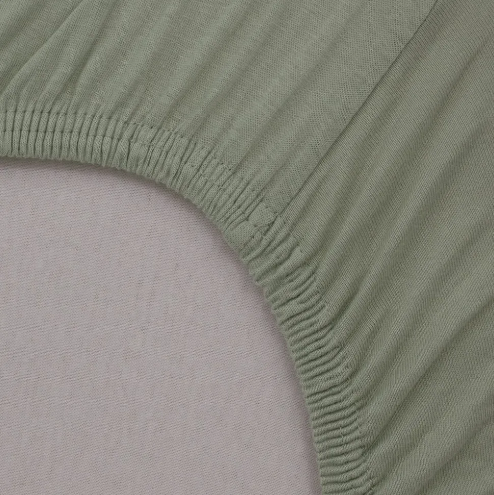 Drap housse vert mousse 70x140 cm jersey