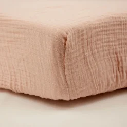 Drap housse vieux rose 60 x 120 cm double gaze