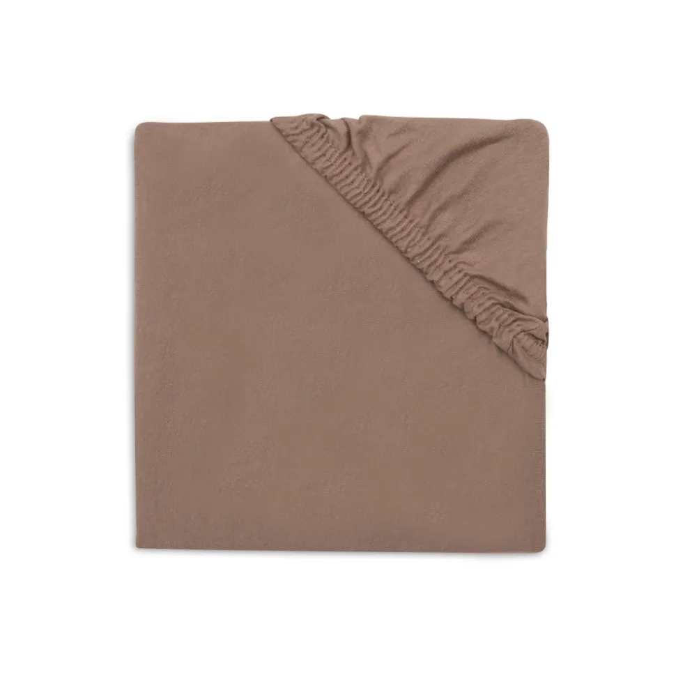 Drap housse 75 x 95 cm jersey pour tapis de parc milky coffee