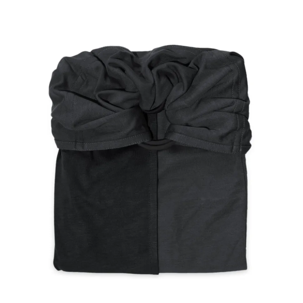 Echarpe de portage sans nœud - anthracite, noir (réversible)