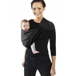 Echarpe de portage sans nœud - anthracite, noir (réversible)