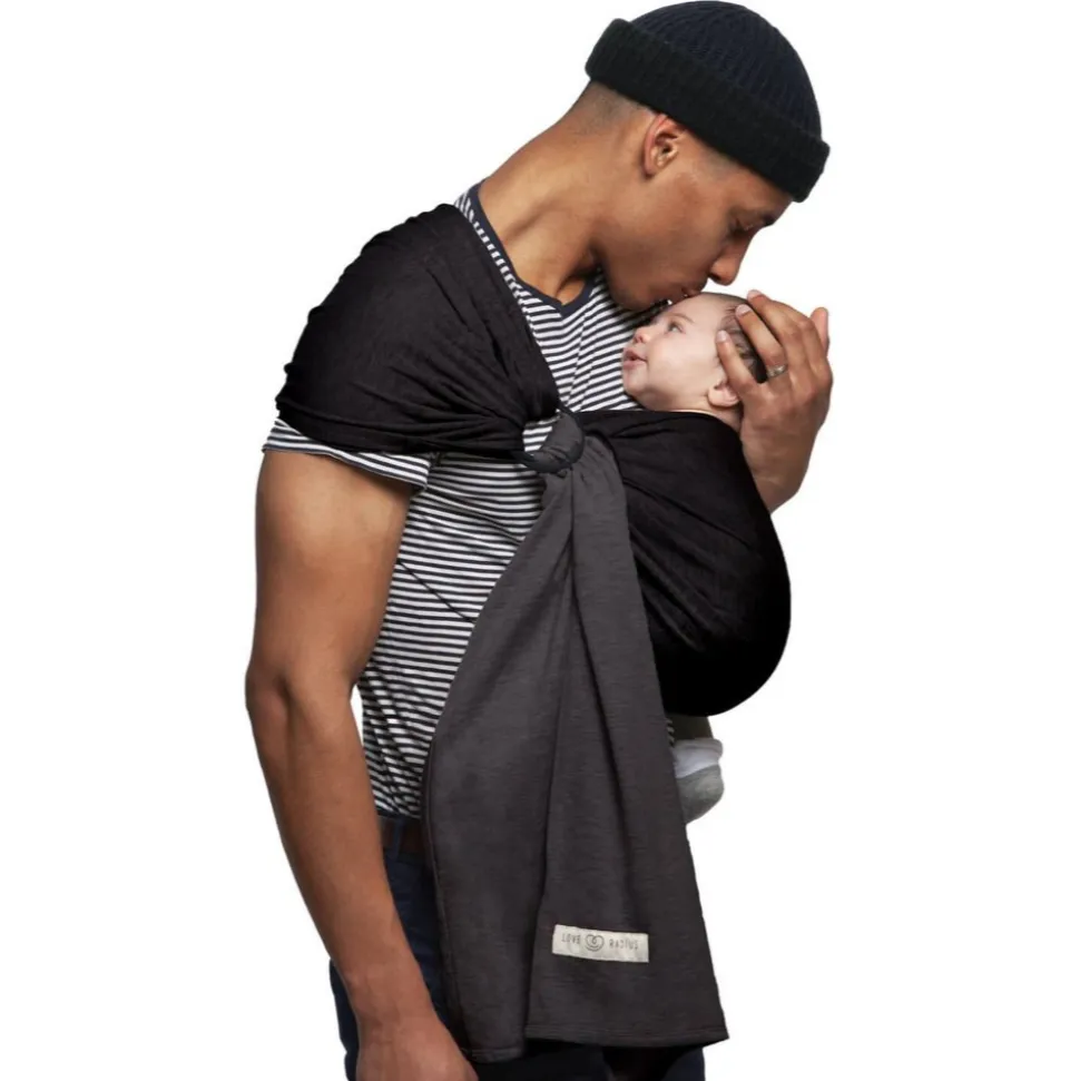 Echarpe de portage sans nœud - anthracite, noir (réversible)