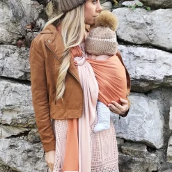 Echarpe de portage sans nœud - nude, caramel (réversible)