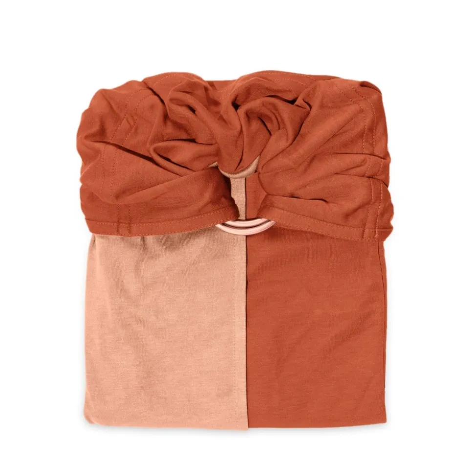 Echarpe de portage sans nœud - nude, caramel (réversible)