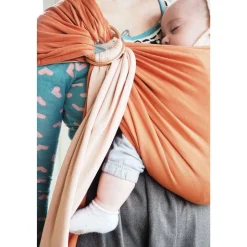 Echarpe de portage sans nœud - nude, caramel (réversible)