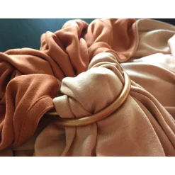 Echarpe de portage sans nœud - nude, caramel (réversible)