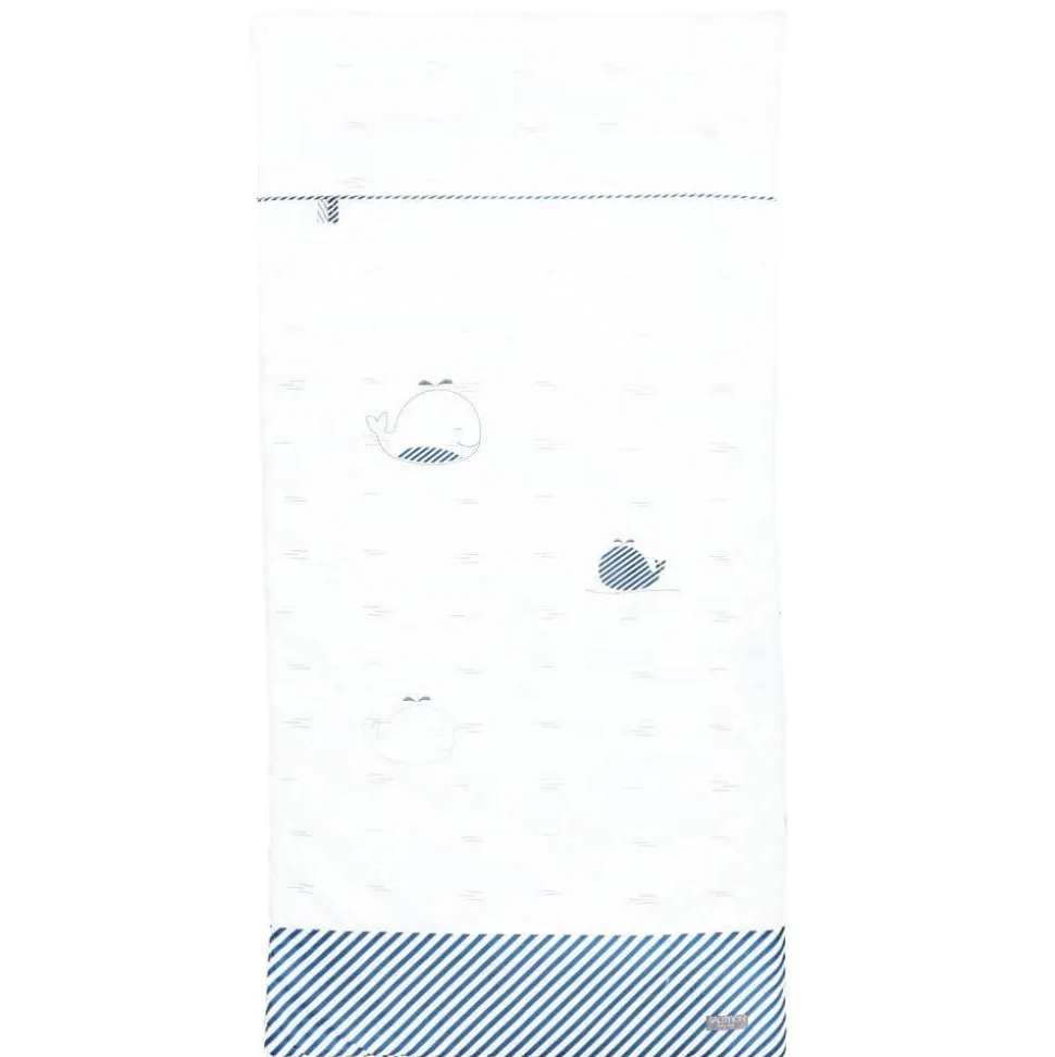 Edredon bébé 60x120cm blue baleine