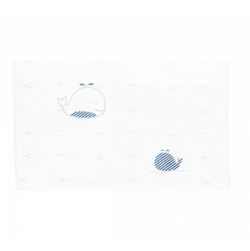 Edredon bébé 60x120cm blue baleine