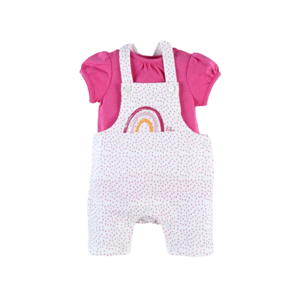 Ensemble bébé body et salopette arc en ciel 1 mois