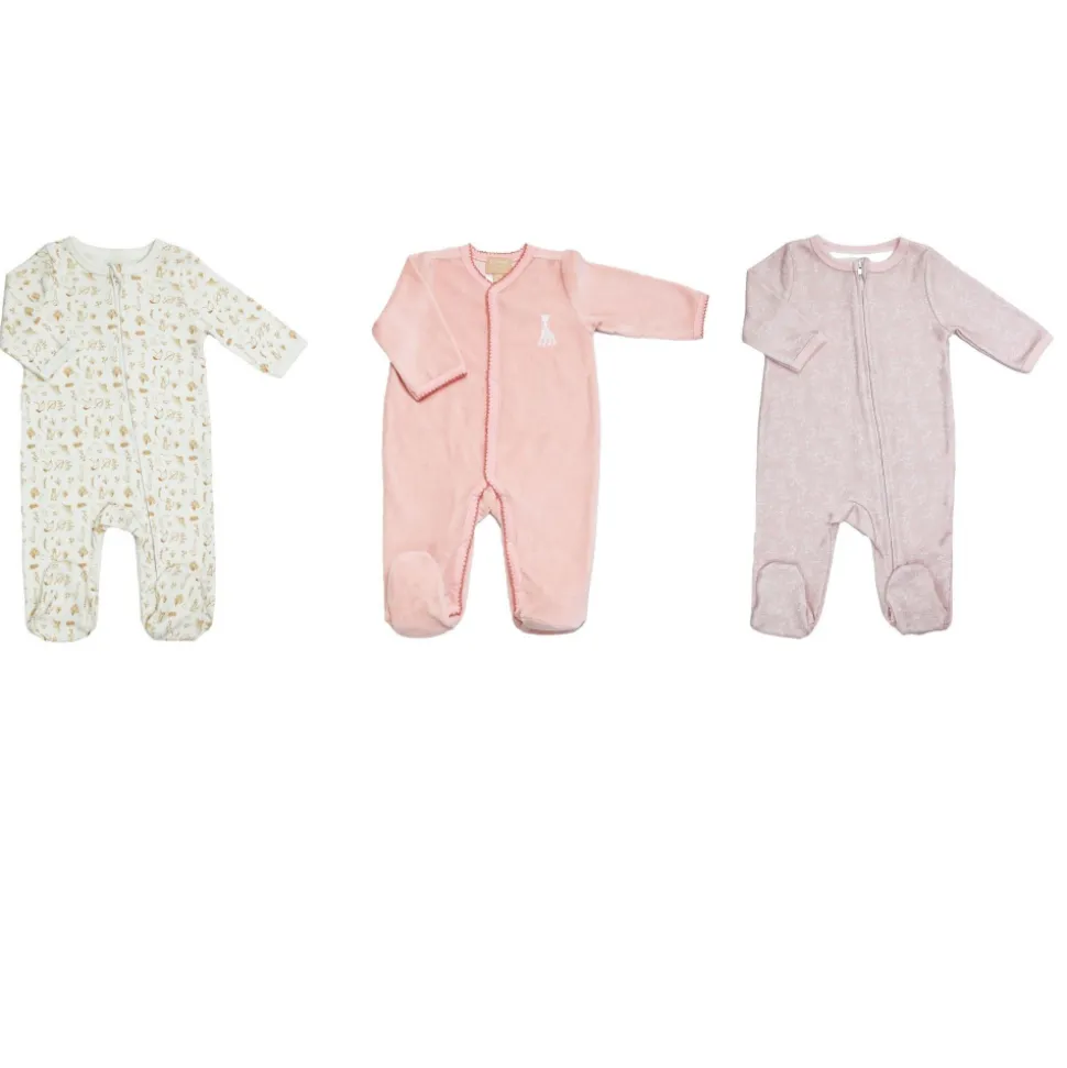 Ensemble de naissance 3 pyjamas 3 mois rose
