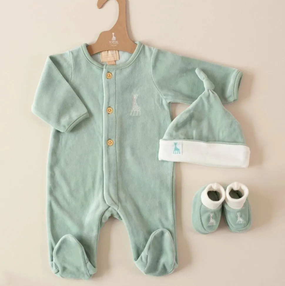 Ensemble de naissance sophie la girafe - vert sauge