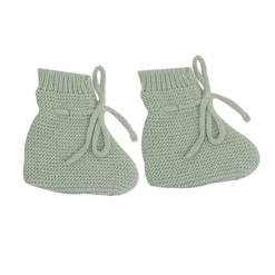 Ensemble naissance bébé brassière, bonnet et chaussons - vert olive