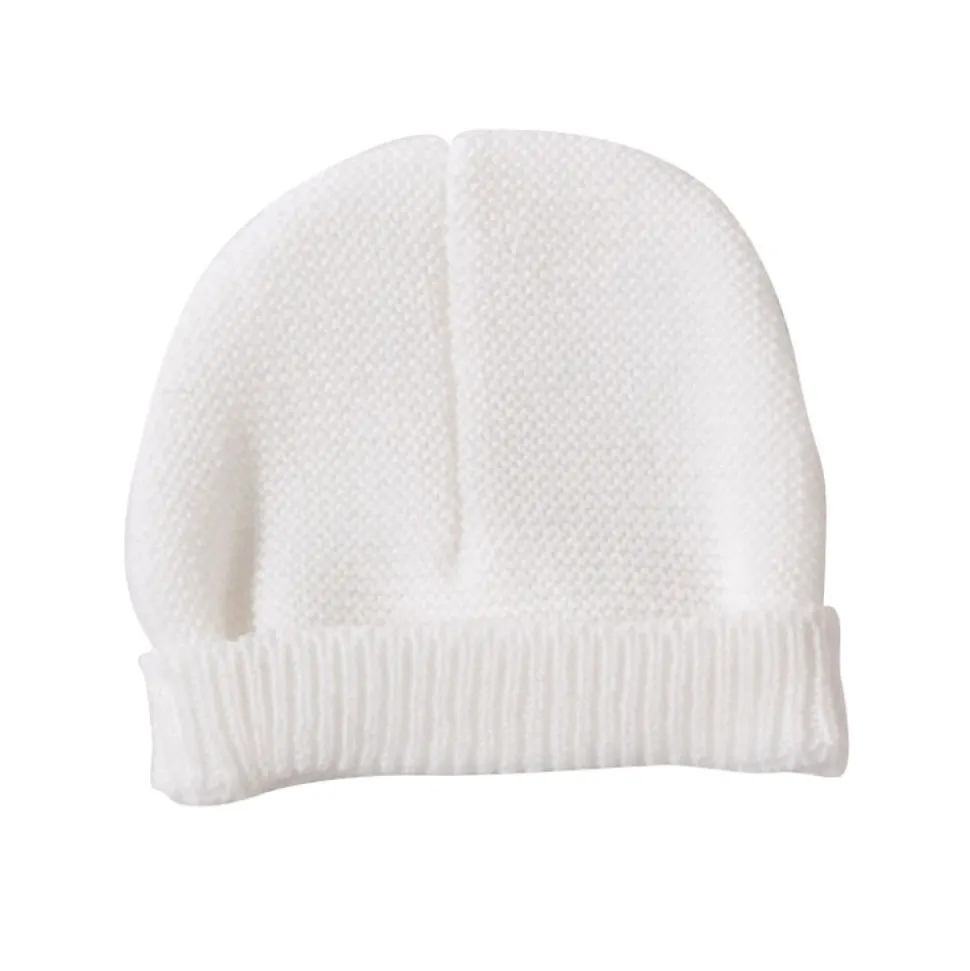 Ensemble naissance bébé brassière, bonnet et chaussons - blanc