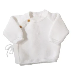 Ensemble naissance bébé brassière, bonnet et chaussons - blanc