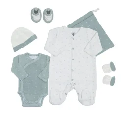 Ensemble naissance 6 pièces 0 mois - sauge
