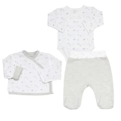 Ensemble naissance 3 pièces 1 mois - gris chiné