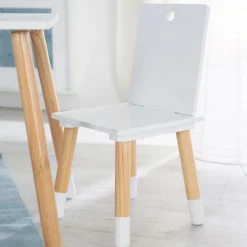 Ensemble table et chaises enfant blanc laqué