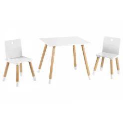 Ensemble table et chaises enfant blanc laqué
