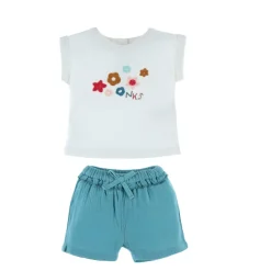 Ensemble t-shirt et short fleurs bio 6 mois