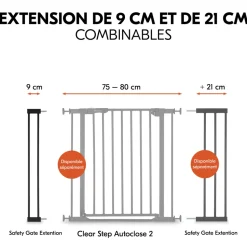Extension pour barrière de sécurité 9 cm black
